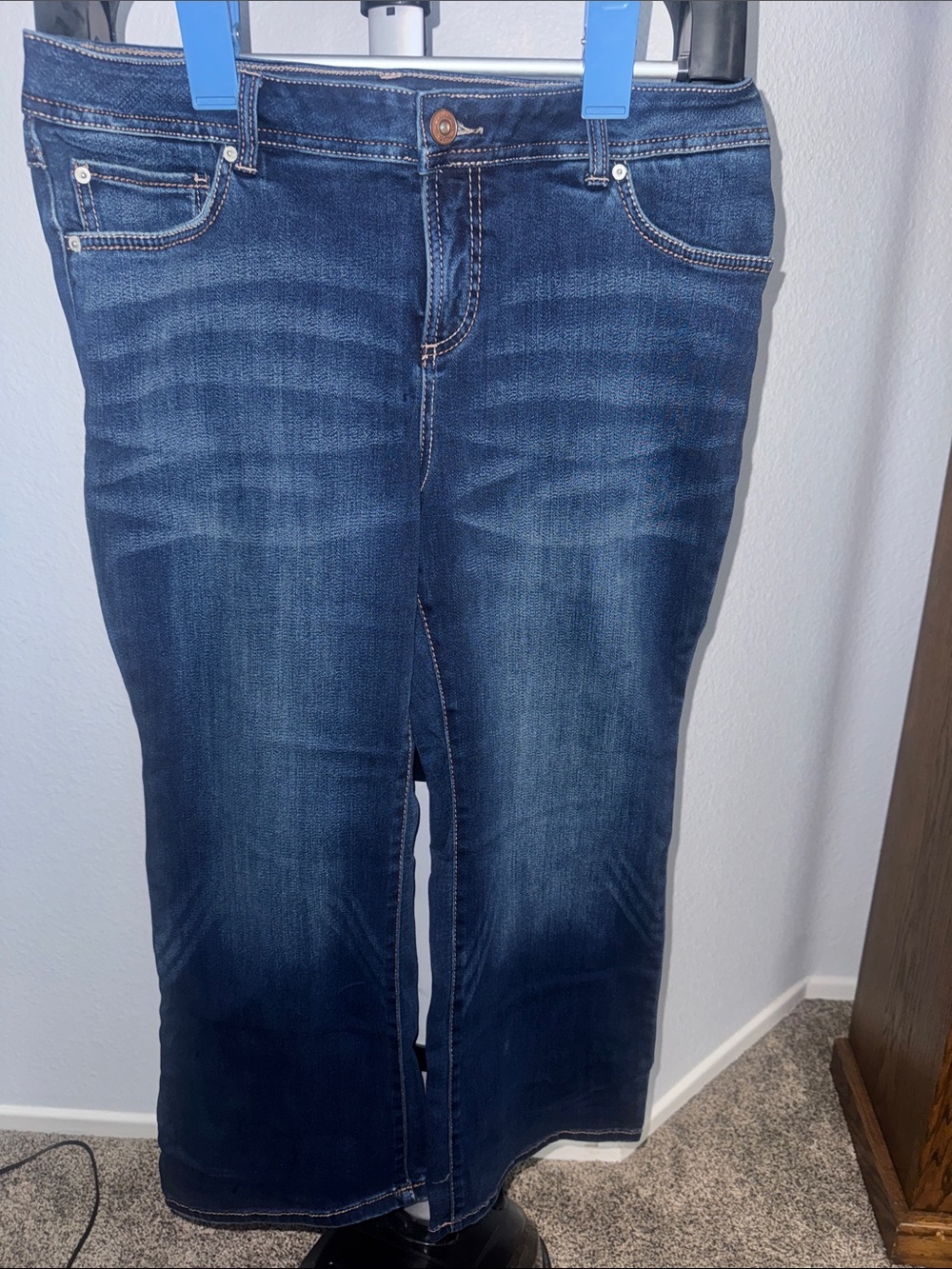 INC International Concepts Dark Blue Wide-Leg Denim Skirt